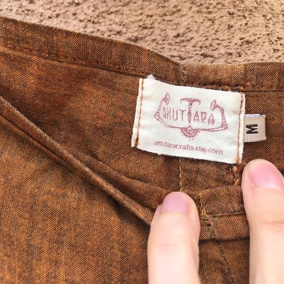 Tribal Indian copper harem pants with embroidery - Picture 7 of 10